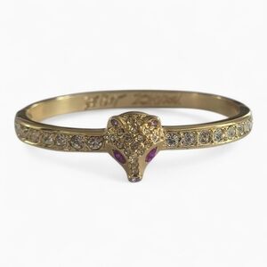 Betsey Johnson Gold-tone Embellished Fox Bangle Bracelet